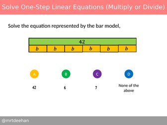 Solve One-Step Linear Equations (Multiply or Divide) Diagnostic Questions