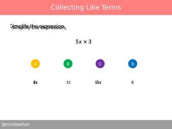 Collecting Like Terms Diagnostic Questions