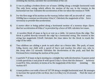 A- Level Mechanics Edexcel - Forces, Newton's Laws, F = ma, resolving forces