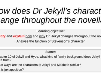 How does Dr. Jekyll change throughout the novella?