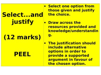 Geography Exam Command Word Display