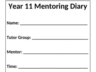 Year 11 Mentoring Diary