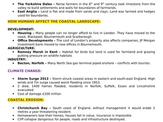Edexcel B Geography Case Studly Summary - Component 2