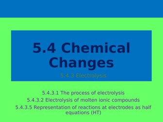 electrolysis for distance learning