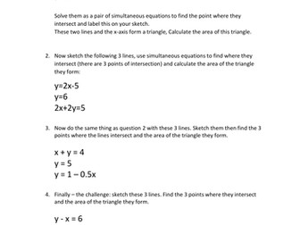 Sketching Lines & Sim Equations - Extension