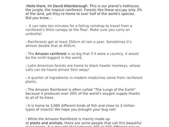 Rainforest Class Assembly