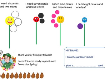 Counting on activity sheet