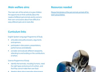 Blue Cross Pet resources for Key Stage 2