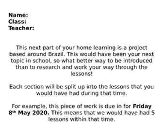 Home Learning - Geography of Brazil Y8