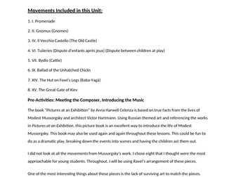 Music Unit: Pictures at an Exhibition Mussorgsky