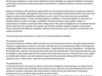 Pressure Groups US politics A* notes