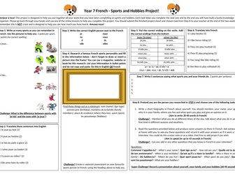 French - Sports and Hobbies Project