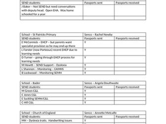 Transition questionnaire