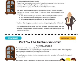 REPORTING VERBS - Grammar Speaking