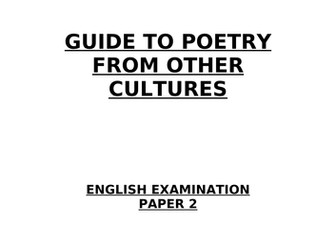Poems from other cultures
