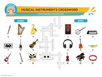 Musical Instruments Vocabulary Crossword
