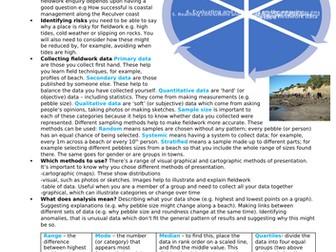 AQA fieldwork knowledge organiser