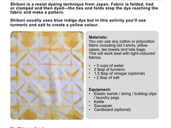 Home School: Shibori Dyeing