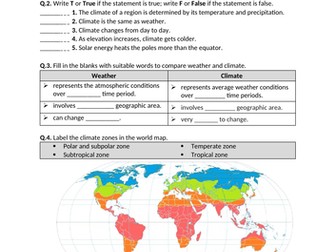 Weather and Climate - Worksheet | Printable and Distance Learning
