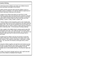 Zoom Lesson plans for Philosophy, Art and Creative Writing