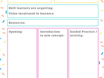 Daily Lesson Plan Template Printable
