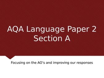 AQA Language Paper 2 non fiction Section A mini scheme