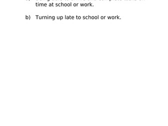 Good Time Keeping and Attendance