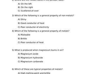 Metals and Non-metals