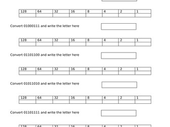 Converting Binary/Text worksheet