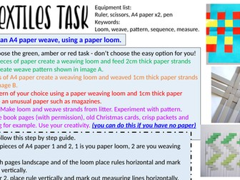 Weaving with paper- Textiles