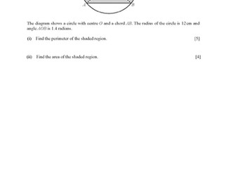 IGCSE Additional Mathematics 0606 Circular measures