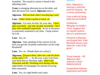 The Importance of being Earnest Act 1 Annotations