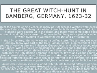 Alevel History Edexel, Bamberg Witch Hunt lesson