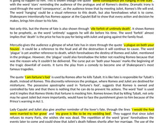 GCSE WJEC ROMEO AND JULIET EXAMPLE ESSAYS