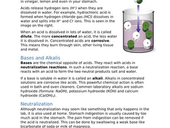 Reading exercise - Acids and bases