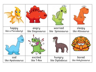 Dinosaurs Emotions Cards/Fan