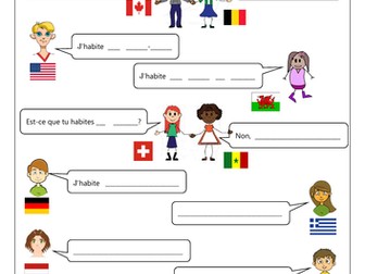 FRENCH - Where I live - en, au et aux
