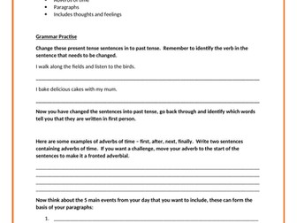 Home learning diary entry pack