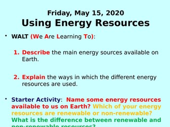 Energy Resources PPT - GCSE Physics