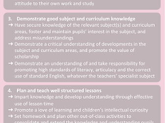 Teachers' Standards Bookmark