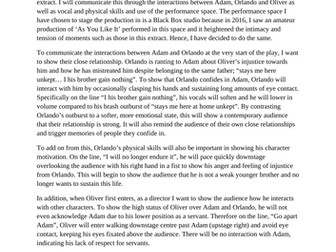 A-level Drama Exemplar Essays As You Like It 'A' grade
