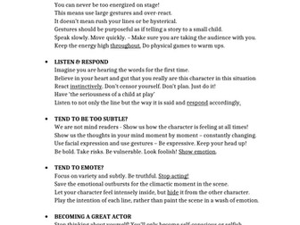 Acting Tips for young actors