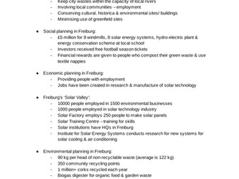 GCSE Geography- Sustainable Urban Development (Human)