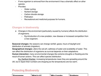 AQA GCSE Biology - Biodiversity and Ecosystems