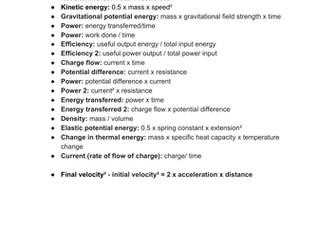 AQA GCSE Physics Equations