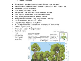 GCSE Geography- Tropical Rainforests (Physical)