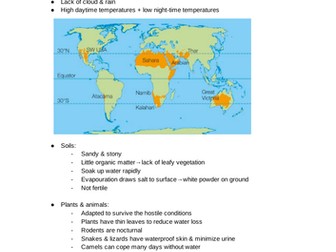 GCSE Geography- Hot deserts & UK landscapes (Physical)