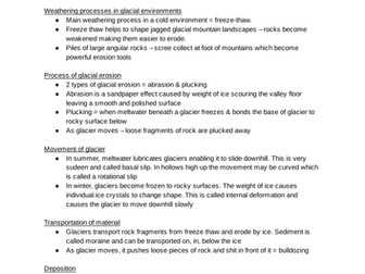 GCSE- Glaciers (Physical)