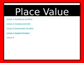 Autumn 1 Week 1 Place Value