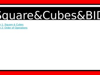 Autumn 1 Week 5 Square and Cubes